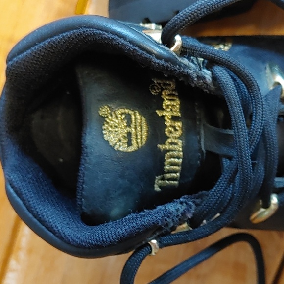 Toddler Timberland Black & Gold Leather Euro Sprint Jr. Hiking Boots - Picture 5 of 10
